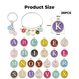 Barlone Pack of 26 A-Z letter pendants, coloured