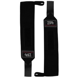ZKR Power Weightlifting Wrist Wraps Support Gym Bodybuilding, Crossfit, Powerlifting, Workout Heavy Muscle Strength Training Straps With Thumb Loop Support (Full-Black)