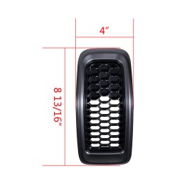 AstraDepot (7) Black Front Bumper Grille Inserts Honeycomb Mesh For Jeep Cherokee 2014-2018
