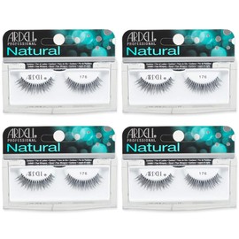 Ardell Lashes Natural 174 - Natural Looking False Eyelashes, Long-Lasting Strip Lash for Everyday Wear, 4 Pack