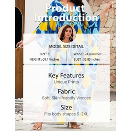 MAKABO Kaftan Dresses for Women, Plus Size Colorful Fruit Print Cover Ups Caftan Beach Dresses