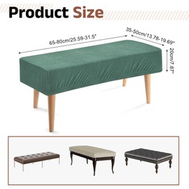 uxcell Dining Bench Cover, Stretch Piano Long Bench Stool Slipcover, Rectangle Washable Seat Cushion Protector for Living Room, Bedroom and Kitchen, Green