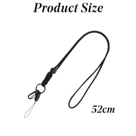 Lanyard 20.5 Inch, Necklace Keychain Cord Metal Clasp Hook Ring Strap for Keys Whistle ID Card Badge Holder, Black