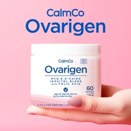 CalmCo Ovarigen Myo & D-Chiro Inositol Blend Powder – 40:1 Blend with Folic Acid, Help Manage PCOS Symptoms, Hormone Balance, and Natural Fertility Aid, 60 Servings