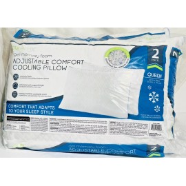 PureLUX Gel Memory Foam Adjustable Comfort Pillow Queen 2 Pack