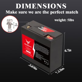 12V 20AH LiFePO4 Lithium Battery, Built-in 20A BMS, 10000+ Cycles Rechargeable Deep Cycle Battery, Perfect for Solar Power, Small UPS, Gate Opener, Fish Finder, Kids Scooters, Power Wheels,Camping