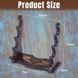 WodGod Wooden Magic Wand Holder and Display Stand,4 Tiered Wood Wizard Wand Holder for Desktop Display Decoration