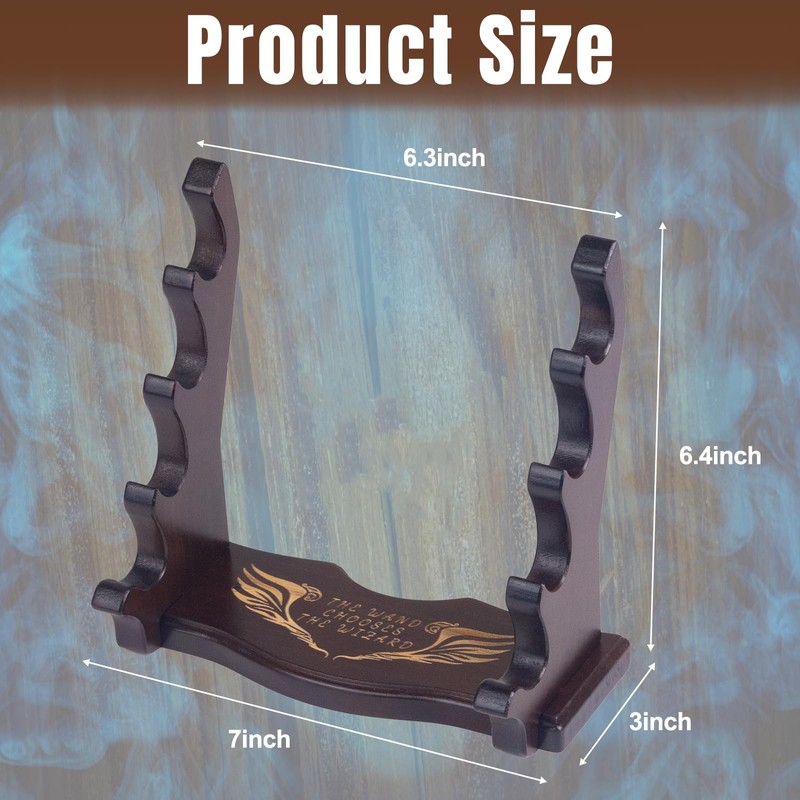 WodGod Wooden Magic Wand Holder and Display Stand,4 Tiered Wood