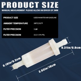 LOCOPOW 2pc 5/16 Inline Fuel Filter for Mercury 35-816296-4 816296Q2 Quick Silver Polaris 2530008 Sea Doo 275000051 275000262 Sierra 18-7830 0398327 30-200hp Mariner Outboard Boat Machine