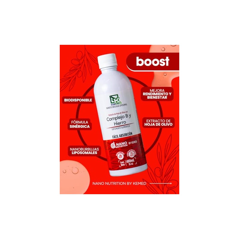 Complejo Hierro Extracto Hoja Olivo Suplemento Líquido Liposomal Alta Absorción