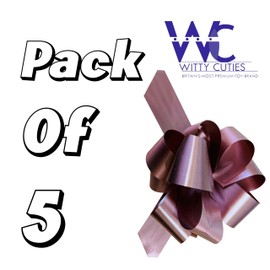 Large Pull Bows for Gifts Wrapping Ribbon Bows Brown Present Wrapping Bows Pompom Gift Bows Wreath Making Crafting Wedding Basket Flower Bouquets Pack of 5