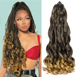 WoWCFyyds 8 Packs French Curl Braiding Hair 24 Inch Loose Wave Spiral curly braiding hair extensions 75g/Pack Soft French Curls Synthetic Hair Extensions for Braiding(1B/27)