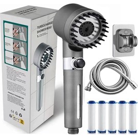 Ion Drops Filtered Showerhead with Hose - Handheld Shower Head for Enhanced Water Ionization
