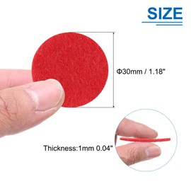 uxcell 200Pcs Round Felt Circles Soft Thick for Crafts 1 3/16 Inch Felt Pads for DIY Sewing Handcraft Red