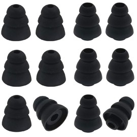 JNSA Triple Flange Noise Cancelling Ear gels Buds Ear Tips compatible with S0NY, SENS0, Beat s Flex, Beat s X Earphones,Black PRO3FSM6P
