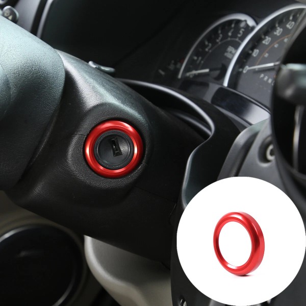 carmotion88 Alloy Red Car Ignition Key Hole Ring Cover Trim