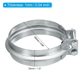 PATIKIL Pipe Clamp, 4 Inch (100 mm) Adjustable Galvanised Iron Pipe Clamp for Air Ducts, Dryer Exhaust Hose, Fuel Line, Sanitary