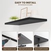 36" Floating Shelves for Wall, 12" Deep Slim Black Floating