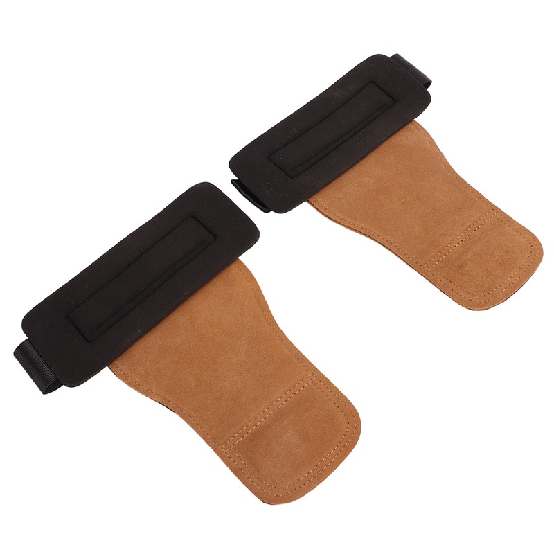 2PCS Weight Lifting Grips with Wrist Straps Cowhide SBR Full