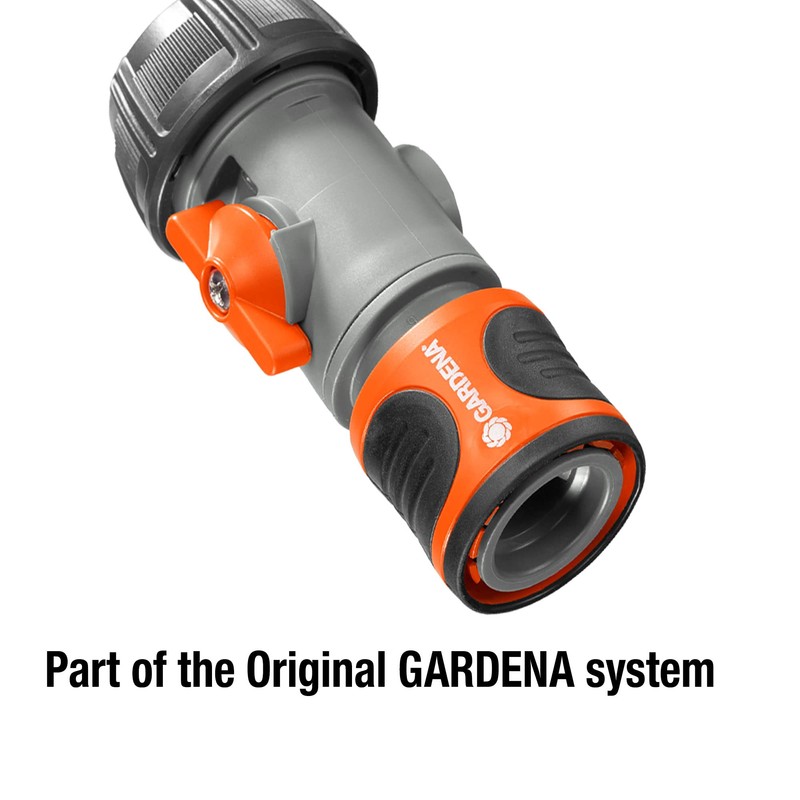 GARDENA 2943-20 Water Stop Connector with Water Volume Control Valve,