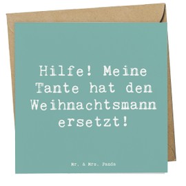 Mr. & Mrs. Panda Deluxe Karte Spruch Tante Weihnachten - Geschenk, großzügig, Glückwunschkarte, Familie, Geschenke, Weihnachtsmann, einzigartige