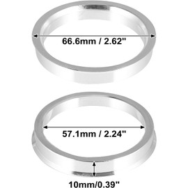 MACHSWON 2pcs OD 66.6mm to ID 57.1mm Aluminium Alloy Car Hub Centric Rings Wheel Bore Center Spacer