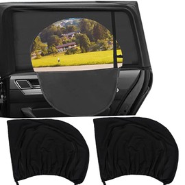 Boolico Upgrade Sun Protection Car Baby, Double Layer Sun Protection Car Children with Zip for Rear Window & Side Window 2 Pieces Rear Window 126 × 64 cm