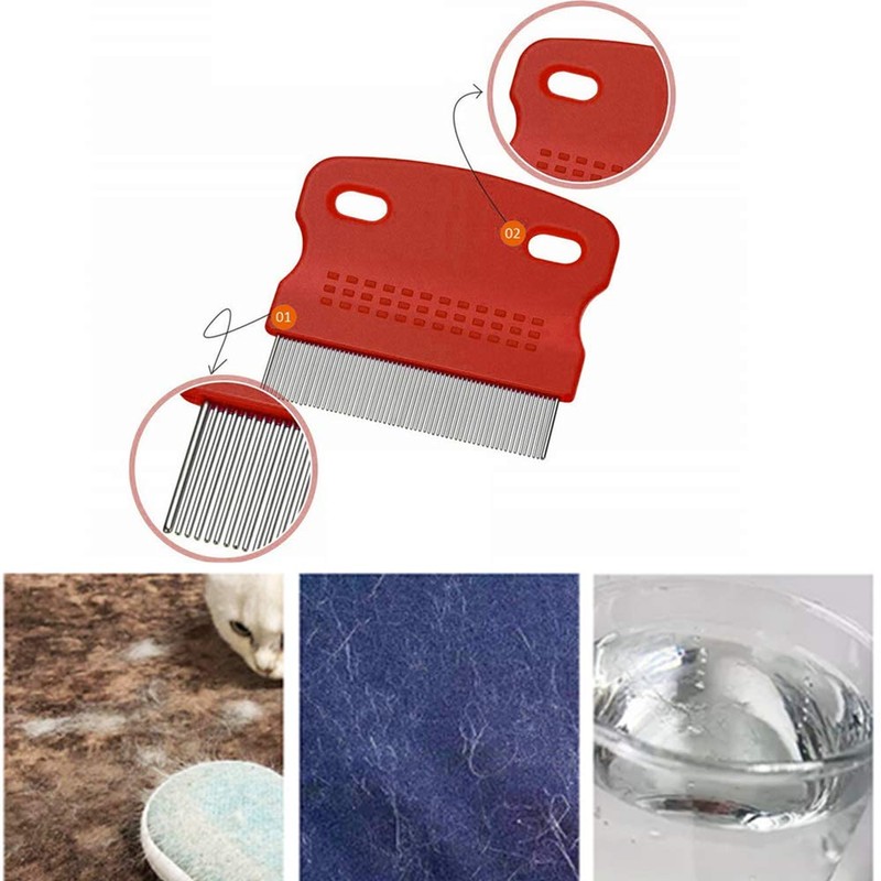 3Pcs Grooming Kit with Handle: Flea Remover Combs for Long