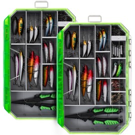 Ghosthor Fishing Tackle Box, Waterproof 3600 and 3700 Tackle Trays, Plastic Tackle Box Organizer with Removable Dividers, Storage Lure Box and Terminal Tackle Storage
