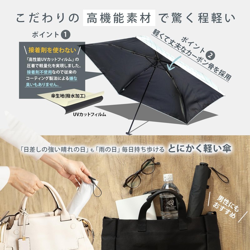 Sugihara 6915 TONICAL Folding Umbrella, Ultra Lightweight, Sun or Rain,