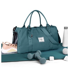 HYC00 Gym Bags Women Men Sports Duffle Bag with Shoes Compartment & Wet Pocket,Travel Duffel Bags for Women Large Weekend Overnight Holdall for Hospital Swimming Carry on Hand Luggage Bag,Pk Blue