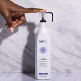 ALOXXI Violet Shampoo - Purple Shampoo for Blonde Hair - Instantly Brightens & Washes Away Brassy Yellow Tones on Blonde, White & Grey Hair - Paraben Free & Sulfate Free, 10.1 Fl Oz