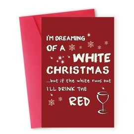 IDU Funny Christmas Wine Card for Men Women，Romantic Christmas Gifts for Dad Mom Husband Wife Boyfriend Girlfriend, Humor Xmas Decorations for Him Her，Perfect Holiday Wine Greeting Cards Ideas