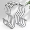 AmazerBath Shower Curtain Hooks, Shower Curtain Rings, Metal Chrome Shower