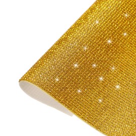 MECCANIXITY Bling Crystal Rhinestone Sheet Self-Adhesive Rhinestone Diamond Gems Sticker 15.75 x 9.44 Inch DIY Car Decoration Sticker for DIY Car Phone Clothing, DIY Craft Gold