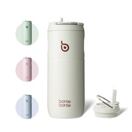 Stainless Steel Drinking Bottle with Straw, 500 ml, Leak-Proof Sports Water Bottle, Ideal for School, Office, Hiking and Excursions, BPA-Free (Grey)