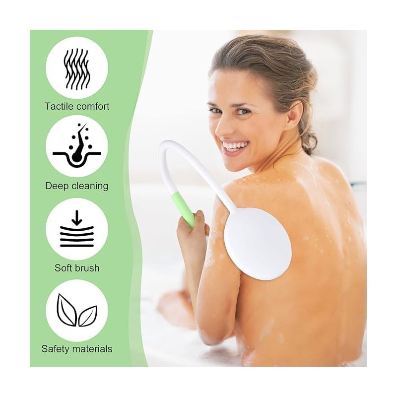Wefaner Cepillo Espalda Mango Largo Ergonómico Cerdas Suaves Todas Partes