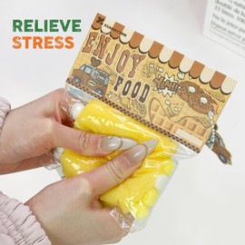 Taba Squishy Toys,Valentines Cat Paw Cute Kawaii Squeeze Toys ,Sticky Squishy Fidget Toys Silicone Squeeze Toy for Stress Relief,Cute Soft Toys,Best Valentines Gift for Anniversary(Fried Corn)