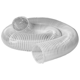 POWERTEC 70129 PVC Dust Collection Hose (2-1/2" x 10') | Flexible Clear Vue Heavy Duty Pvc Hose