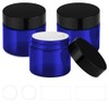 2 oz Blue Glass Jars with Lids, Bumobum 3 pack