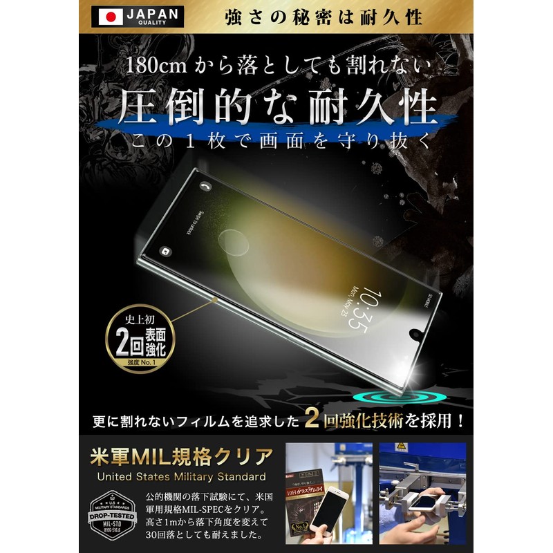 OVER's ガラスザムライ Galaxy S23 Ultra 用 ガラスフィルム ブルーライトカット SC-52D 用