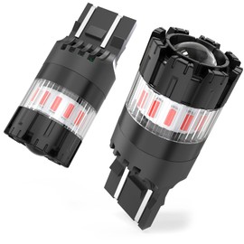 AINOSEIN 7443 7440 Red LED Brake Light Bulb 360° Lighting with HD Projector for Stop Parking Tail Lights, Super Bright T20 W21W 7441 7444 Replacement for Motorcycles Cars Trucks, Pack of 2