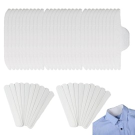 ArrErr 50 Pack Disposable Collar Protector Sweat Pads Sticker Self-Adhesive Grime Side Lining Stand Sticky Neck Liner for Hats Shirt Cuff Men Women Dress Shirts Hats Summer