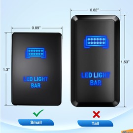 Nilight LED Light BAR Push Button Switch 12V ON Off with Connector Wire Kit 1.28" x 0.87" Replacement for Toyota Sequoia Highlander Tacoma Tundra 4Runner RAVR Yaris