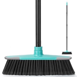 KeFanta Broom for Sweeping Indoor,55" Long Handle House Broom,Soft Bristle Angle Brooms for Floor Cleaning, Kitchen, Garage, Hardwood, Lobby,Patio and Garden