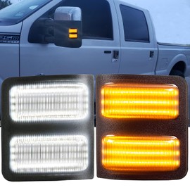 KIYDAOT LED F250 Mirror Lights Switchback Mirror Turn Signal Light & Running Lamp Compatible with 2008-2016 For’d F250 F350 F450 F550 Super Duty Indicator Smoked Lens