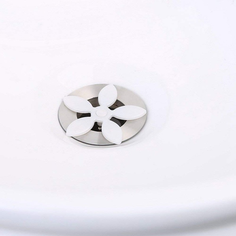 5 Pack Flower Shape Shower Drain Sink Remover Hair Filter