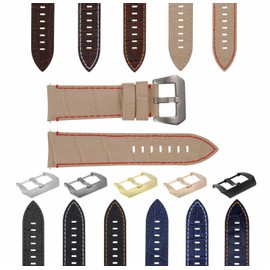 Ewatchparts 22-24mm Leather Watch Band Strap Compatible With Montblanc Timewalker Chrono Watch