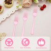 50 Pcs Clear Pink Plastic Forks, Pink Plastic Silverware, Heavy