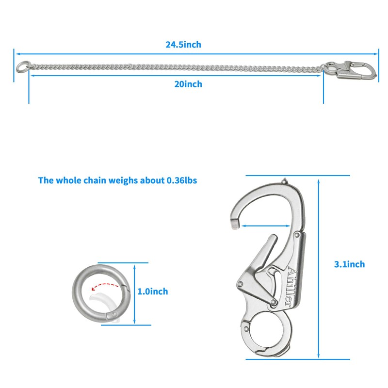 [Ahiller] Men's Wallet Chain, Double Locking Key Chain with Tungsten
